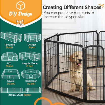 Yaheetech Dog Playpen Indoor, Extra Wide Outdoor Dog Fence Foldable Pet Puppy Exercise Pen for Yard/Garden/Rv Camping, 8 Panels 24 Inch Height X 32 Inch Width