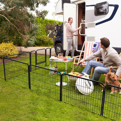 Yaheetech Dog Playpen Indoor, Extra Wide Outdoor Dog Fence Foldable Pet Puppy Exercise Pen for Yard/Garden/Rv Camping, 8 Panels 24 Inch Height X 32 Inch Width