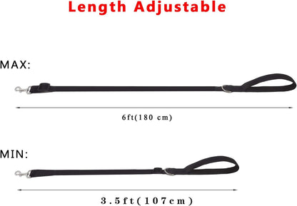 TAIAN Adjustable Nylon Dog Leash, 6 Foot Long Dog Leashes for Medium Large Dogs