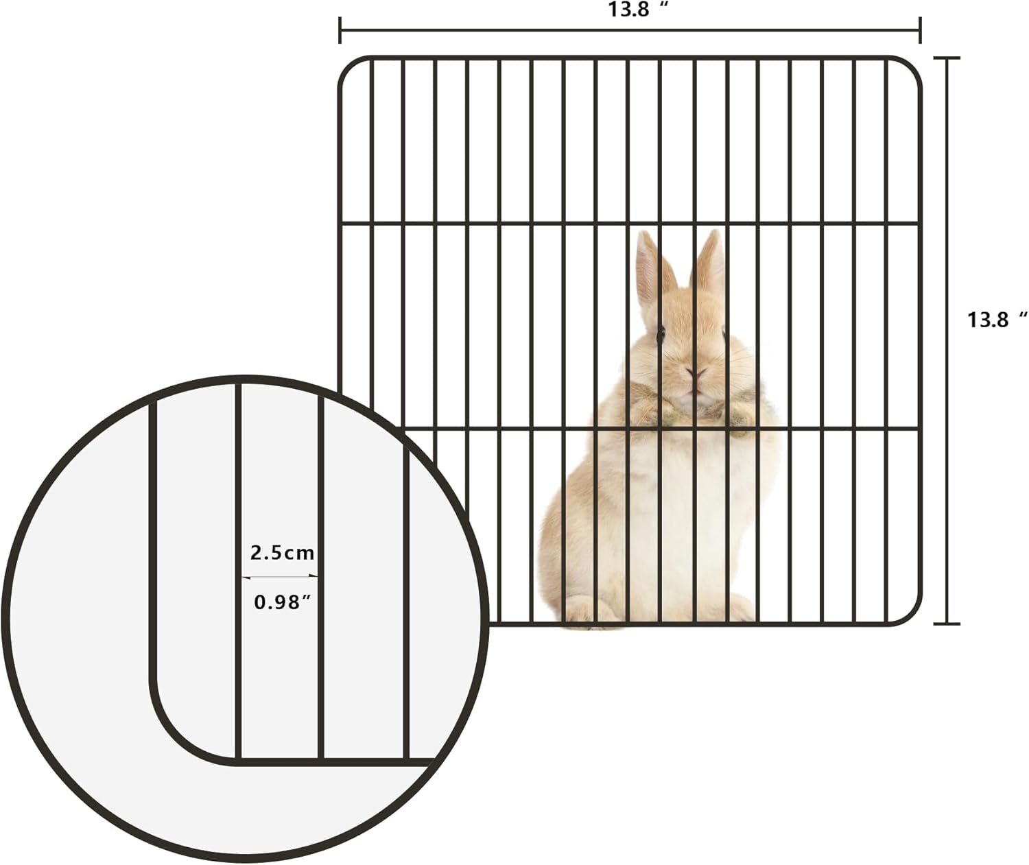 Allisandro Guinea Pig Cages Small Animal Playpen, Small Animal Cage for Indoor Outdoor Use, Portable Metal Wire Yard Fence for Guinea Pigs, Bunny, Turtle, Hamster, 12 Panels(13.8X13.8)