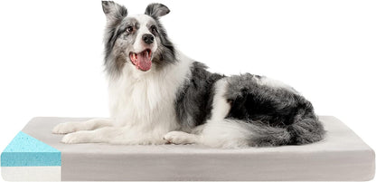 Orthopedic High-Density Memory Foam Dog Bed - Temperature Regulating Cooling Insert for Dogs of All Sizes (Puppy to 100 lbs) - Available in Five Sizes (Large)