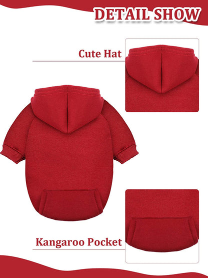 Syhood 4-Piece Small Dog Clothes Set: Winter Hoodies with Hat, Coat, Sweater & Shirt (XXS) for Chihuahuas and Small Dogs