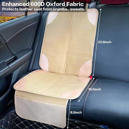 Meolsaek Car Seat Protector, Non-Slip Backing Will Not Leave Imprint, Waterproof Thicker Car Seat Cover for SUV, Sedan, Truck, Leather Car Seat Cushion (Ochre)