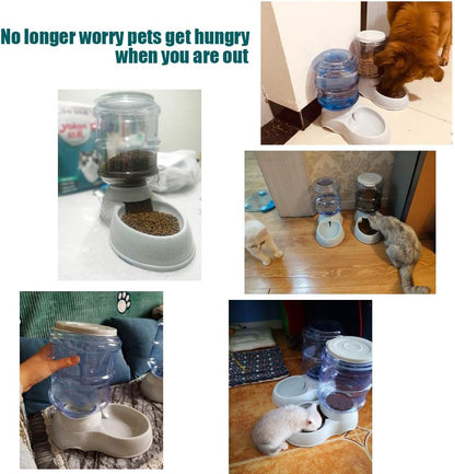 YNC Automatic Pet Feeder - 1 Gallon Gravity Food Dispenser for Cats, Small Dogs, and Other Small Pets