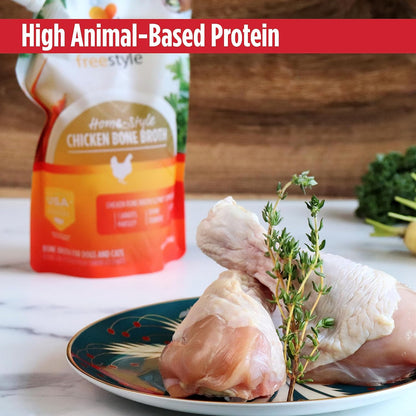 Nulo Freestyle Bone Broth, Premium Food Topper for Cats and Dogs, with Collagen and Chondroitin Sulfate to Help Boost the Quality of Your Pet’S Coat and Skin, 20 Fl Oz (Pack of 3)