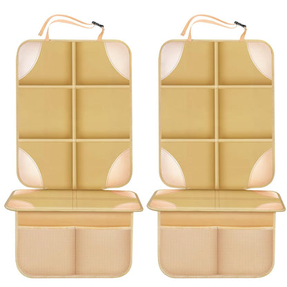 Meolsaek Car Seat Protector, Non-Slip Backing Will Not Leave Imprint, Waterproof Thicker Car Seat Cover for SUV, Sedan, Truck, Leather Car Seat Cushion (Ochre)