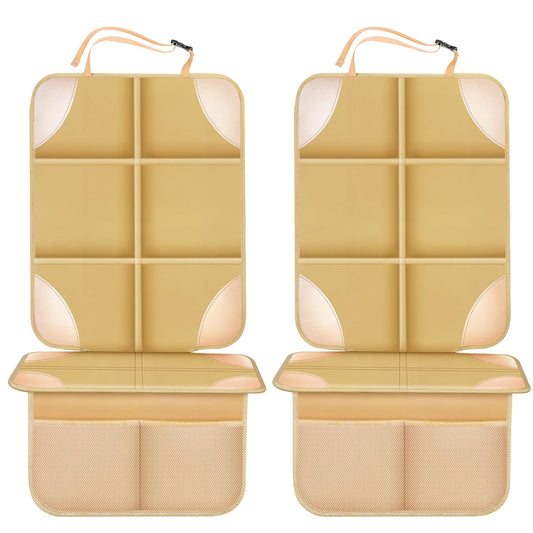 Meolsaek Car Seat Protector, Non-Slip Backing Will Not Leave Imprint, Waterproof Thicker Car Seat Cover for SUV, Sedan, Truck, Leather Car Seat Cushion (Ochre)