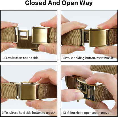 Chede Luxury Padded Adjustable Heavy Duty Nylon Dog Collar, Seatbelt Metal Buckle,For Medium Large Pets