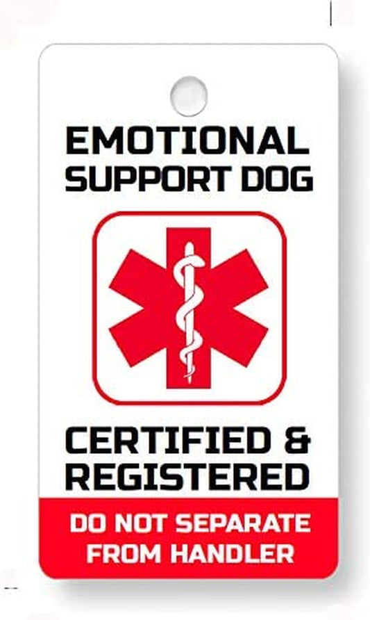 Just 4 Paws PVC Emotional Support Dog Key or Collar Tag for Fhact ESA (Emotional Support ES21)