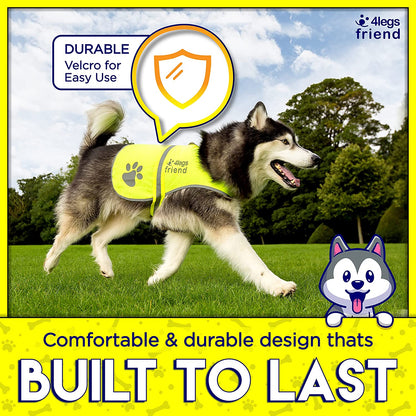 Reflective Dog Vest. Hi-Visibility, Oxford 300D Waterproof Blaze Orange Dog Vest Helps Protect Your Best Friend. Safeguard Your PUP from Motorists & Hunting Accidents, on or off Leash